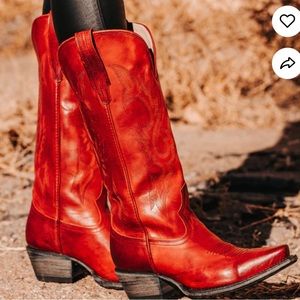 Red free bird western boots.